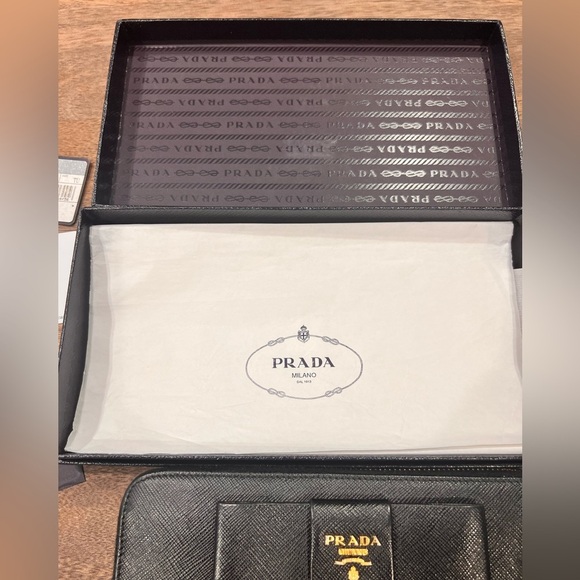 Prada Black Wallet with Gold Accents - Picture 12 of 15